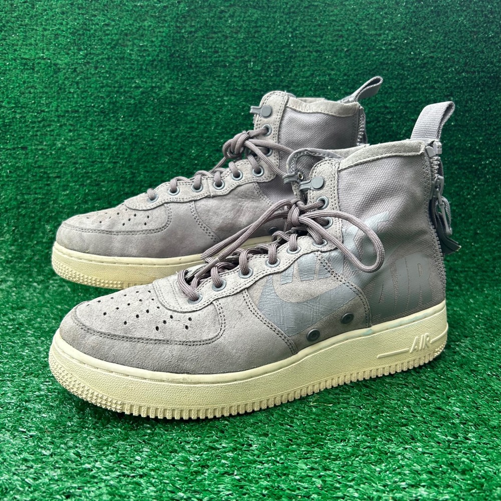 Nike SF Air Force 1 Mid Moon Particle Grey Suede‎ Nylon 917753-007 Mens 8.5